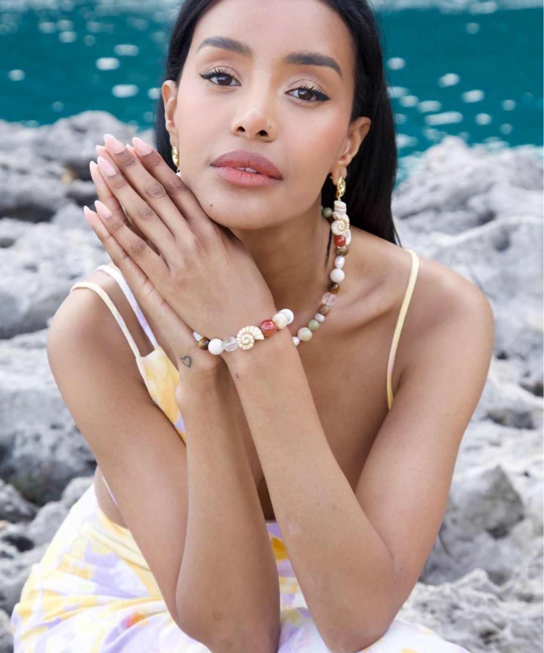 Summer Vacation Conch Shell Beaded Necklace gembea jewelry