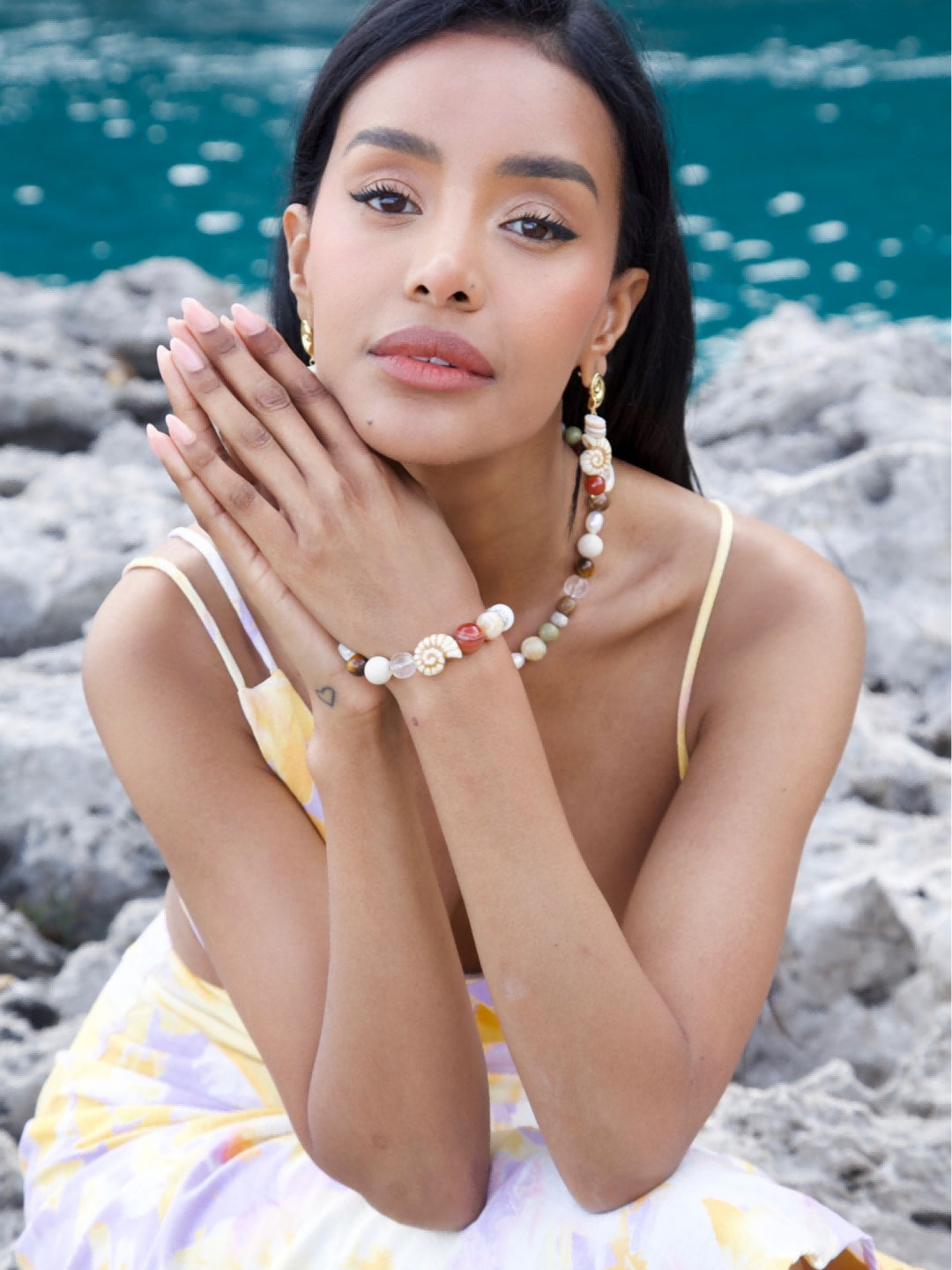 Summer Vacation Conch Shell Beaded Necklace gembea jewelry