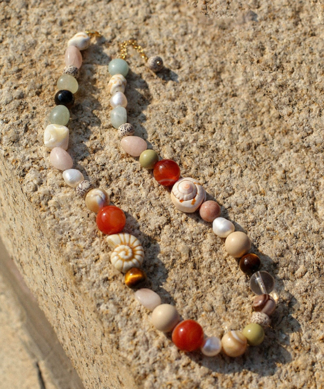 Summer Vacation Conch Shell Beaded Necklace gembea jewelry
