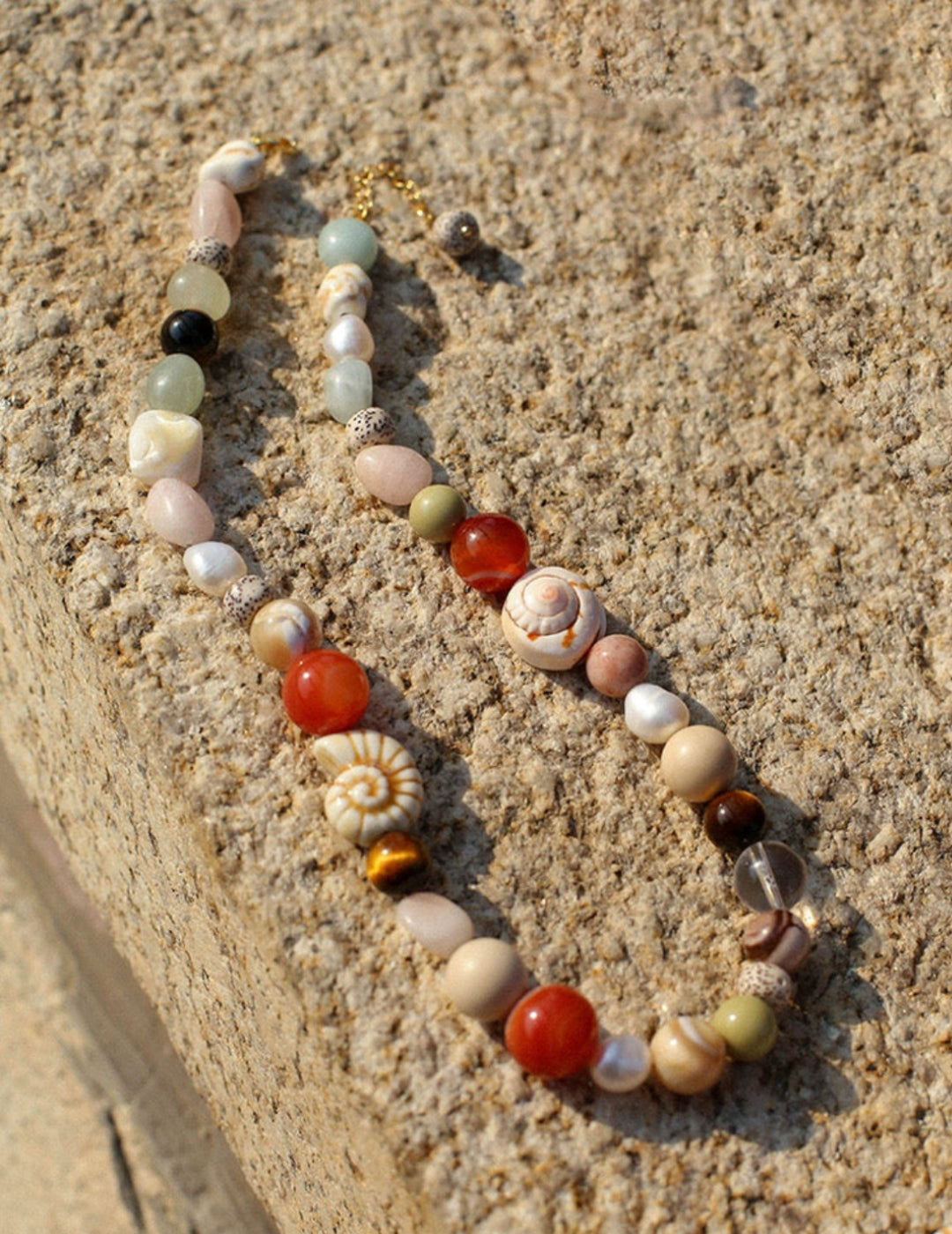 Summer Vacation Conch Shell Beaded Necklace gembea jewelry