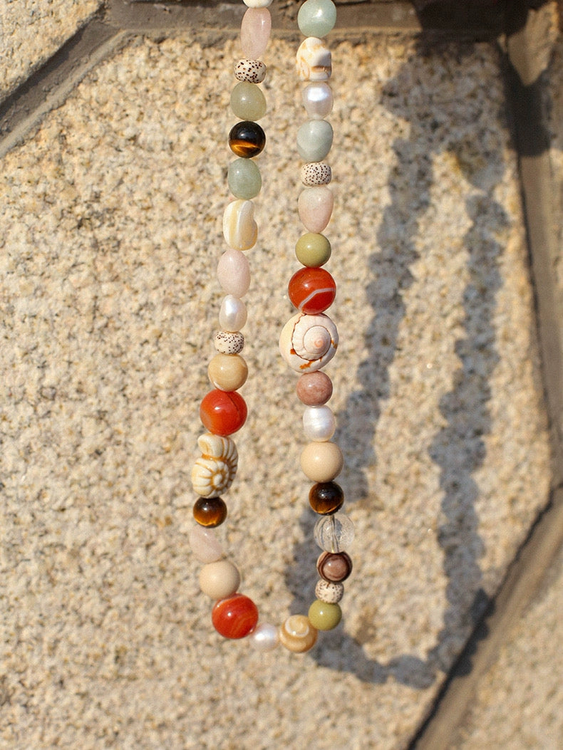 Summer Vacation Conch Shell Beaded Necklace gembea jewelry