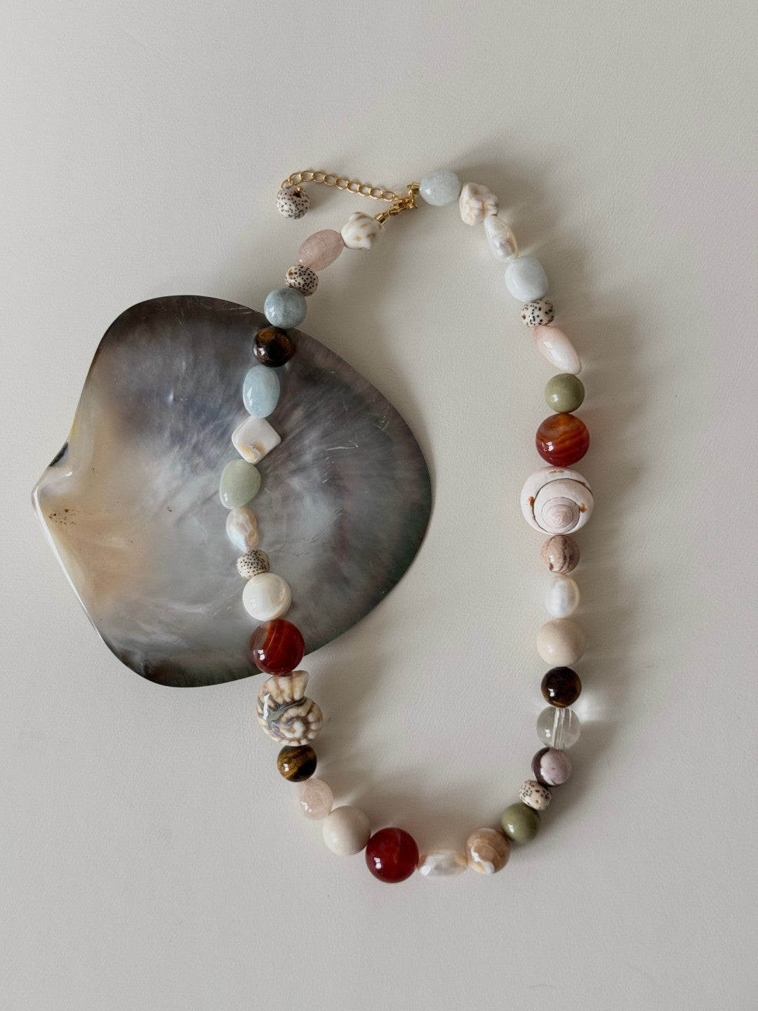 Summer Vacation Conch Shell Beaded Necklace gembea jewelry