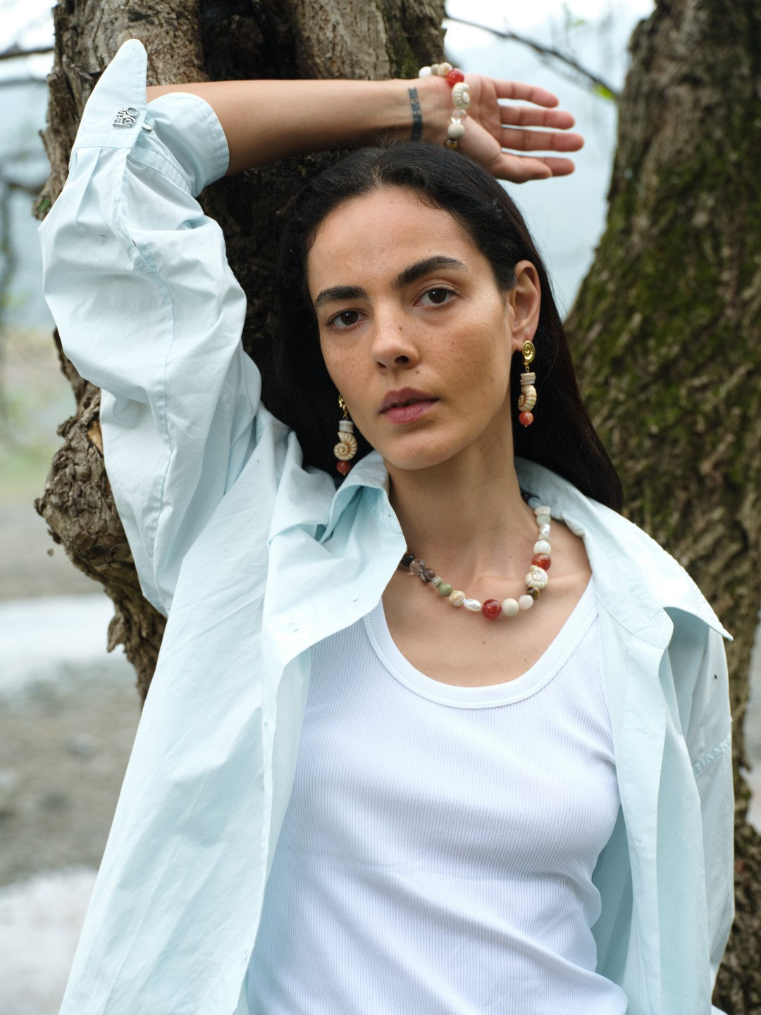 Summer Vacation Conch Shell Beaded Necklace gembea jewelry