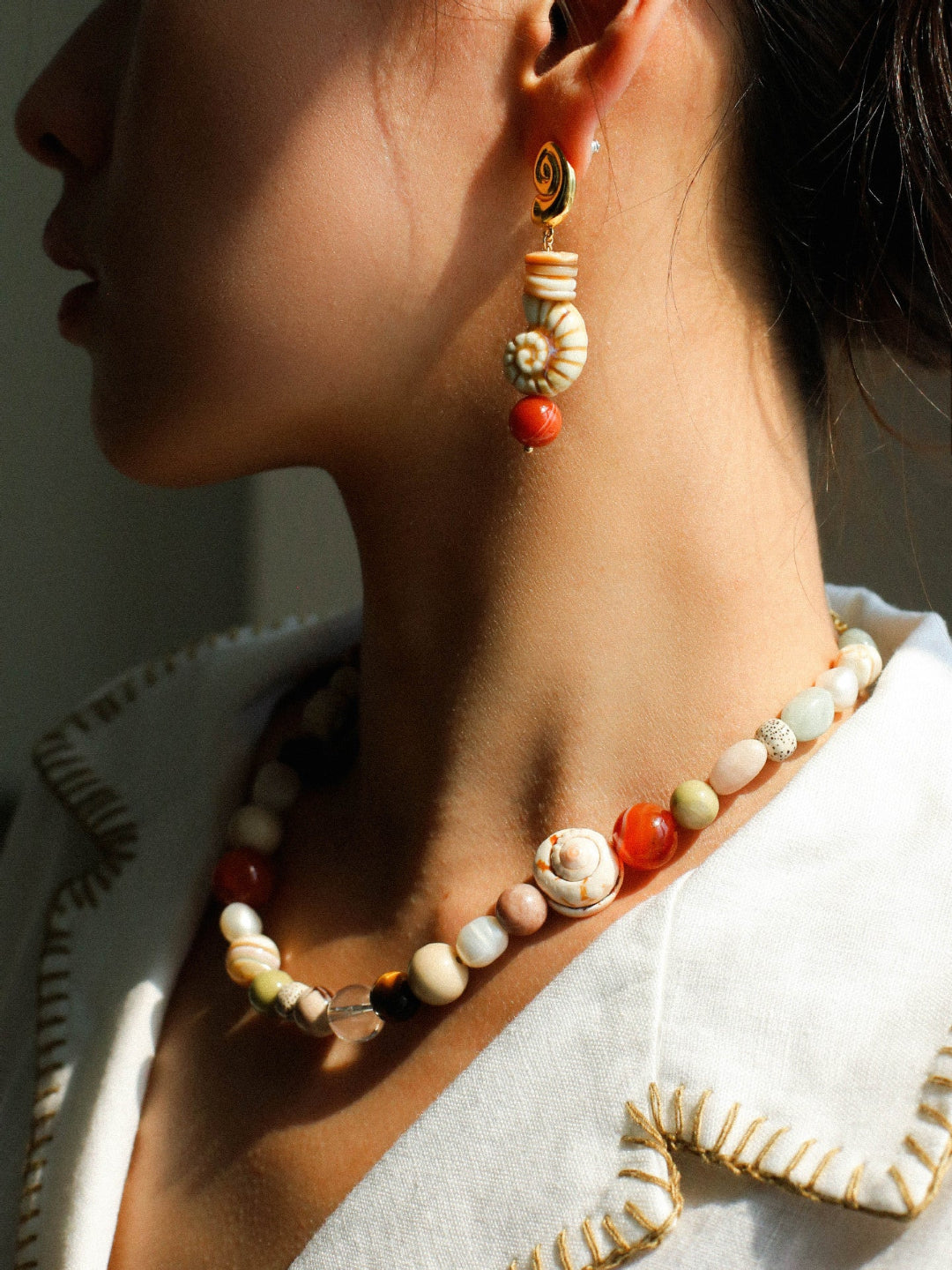 Summer Vacation Conch Shell Earrings