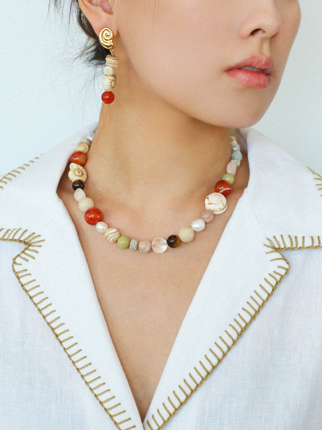 Summer Vacation Conch Shell Earrings