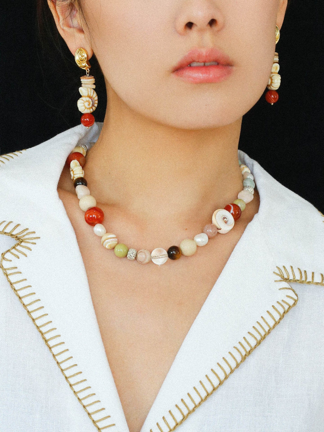 Summer Vacation Conch Shell Earrings
