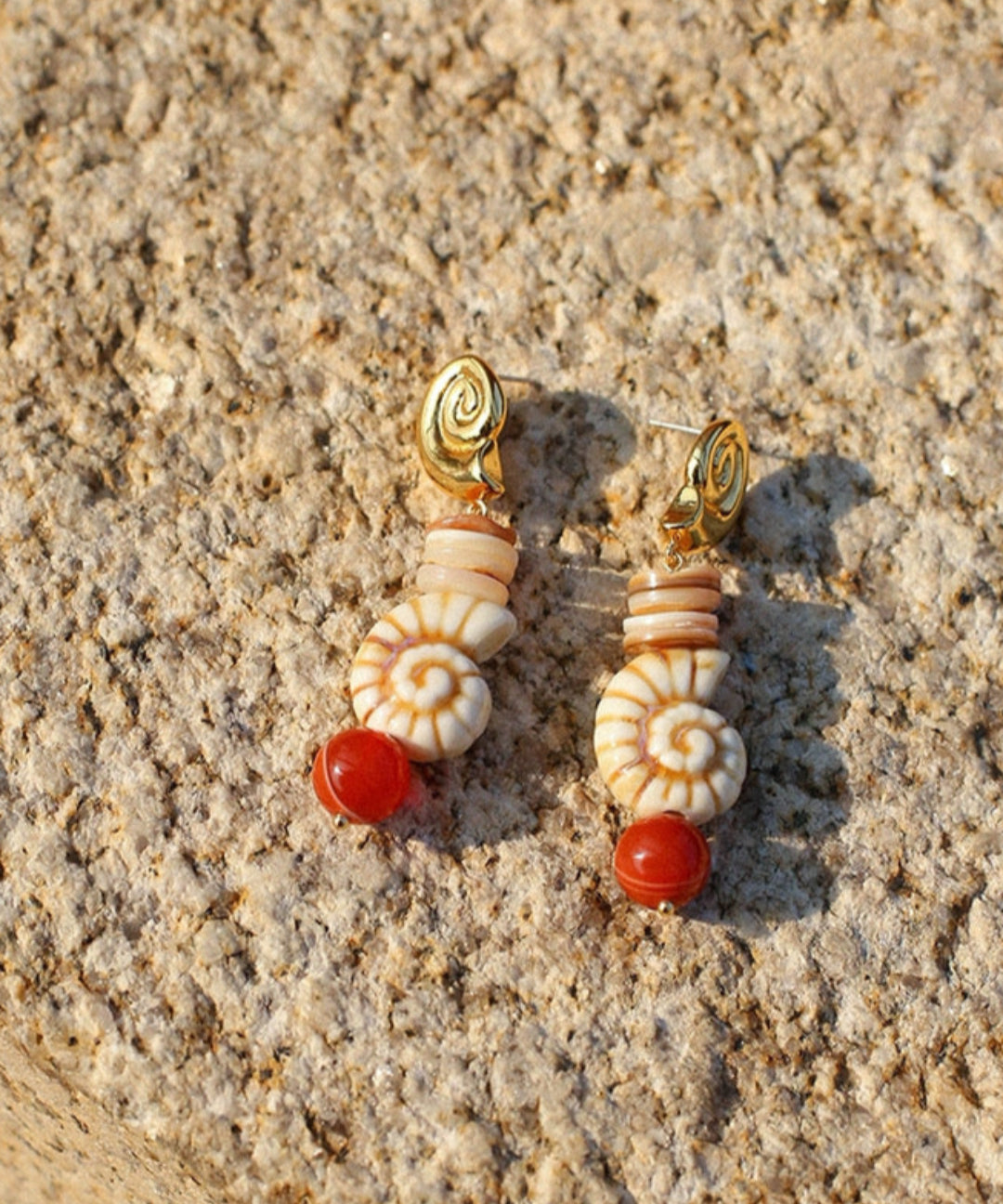 Summer Vacation Conch Shell Drop Earrings gembea jewelry