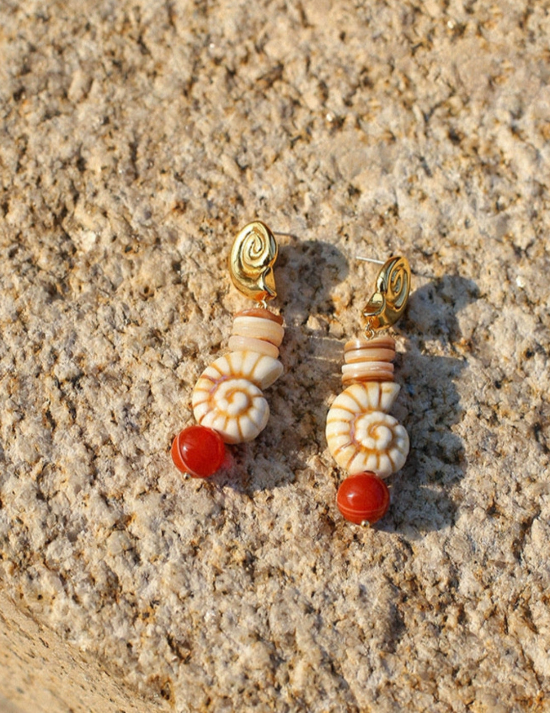 Summer Vacation Conch Shell Drop Earrings gembea jewelry