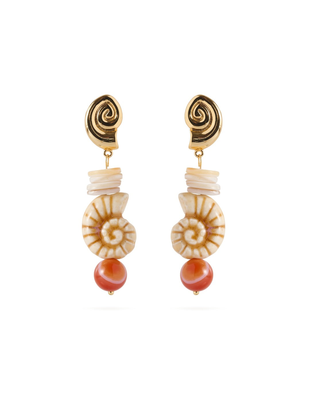 Summer Vacation Conch Shell Drop Earrings gembea jewelry