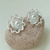 Sun Glow Bold Elegant Gold Silver Stud Earrings gembea jewelry