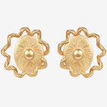 Sun Glow Bold Elegant Gold Silver Stud Earrings gembea jewelry