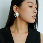 Sun Glow Bold Elegant Gold Silver Stud Earrings gembea jewelry