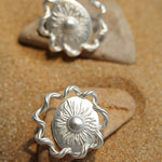 Sun Glow Bold Elegant Gold Silver Stud Earrings gembea jewelry