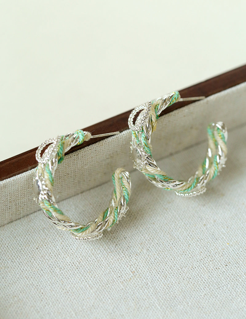 Sun Knot Gold Silver Hoop Earrings gembea jewelry