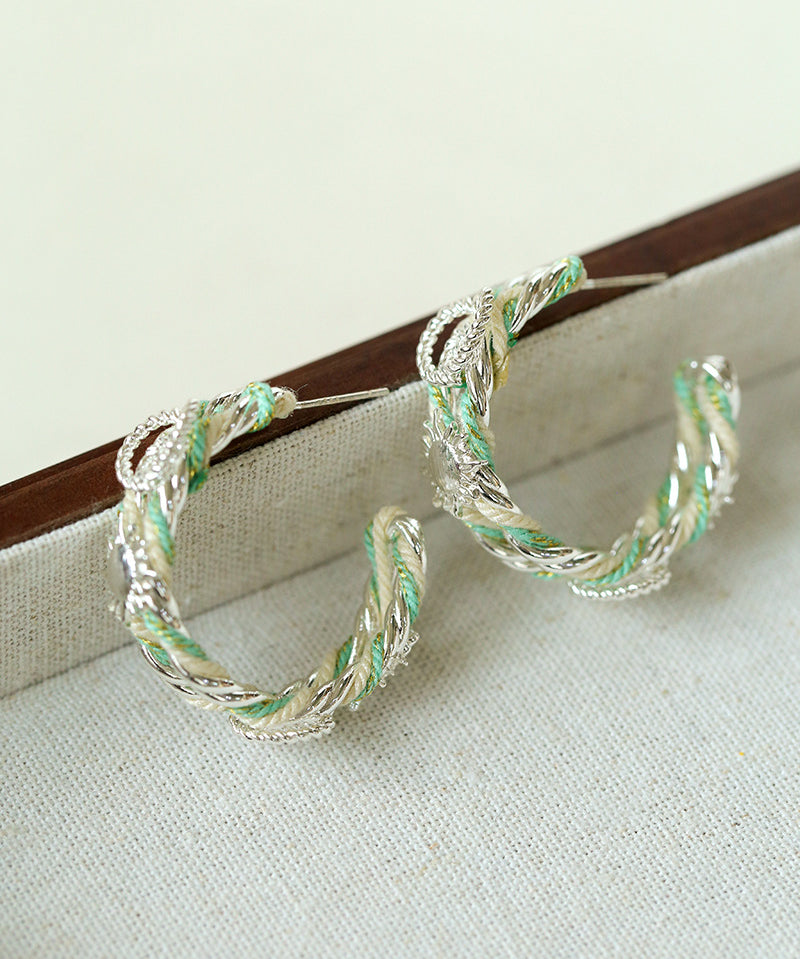 Sun Knot Gold Silver Hoop Earrings gembea jewelry
