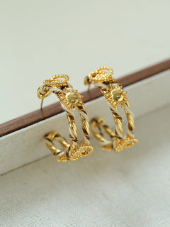 Sun Knot Gold Silver Hoop Earrings gembea jewelry