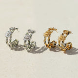Sun Knot Gold Silver Hoop Earrings gembea jewelry