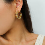 Sun Knot Gold Silver Hoop Earrings gembea jewelry
