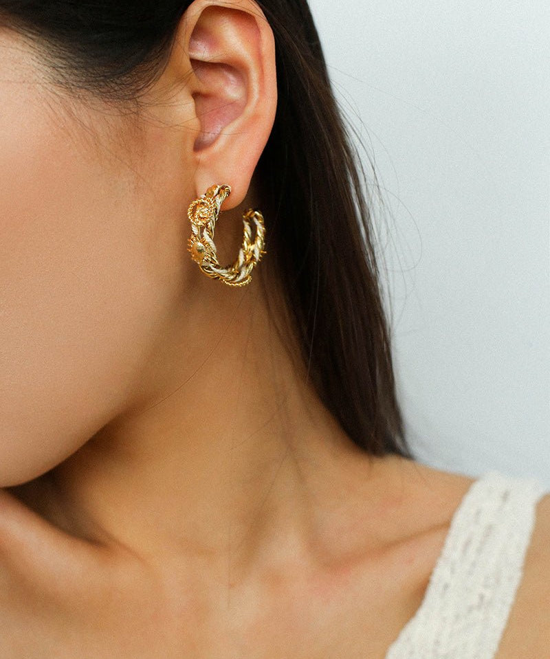Sun Knot Gold Silver Hoop Earrings gembea jewelry