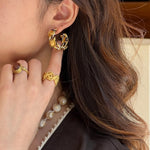 Sun Knot Gold Silver Hoop Earrings gembea jewelry