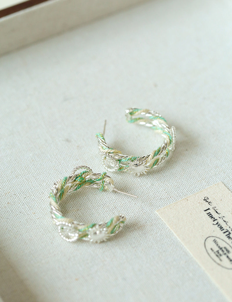 Sun Knot Gold Silver Hoop Earrings gembea jewelry