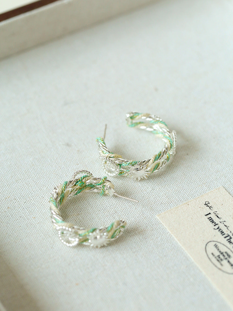 Sun Knot Gold Silver Hoop Earrings gembea jewelry