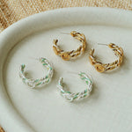 Sun Knot Gold Silver Hoop Earrings gembea jewelry