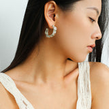 Sun Knot Gold Silver Hoop Earrings gembea jewelry