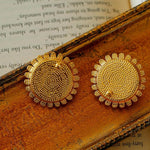 Sunflower Cotton Pearl Stud Earrings gembea jewelry