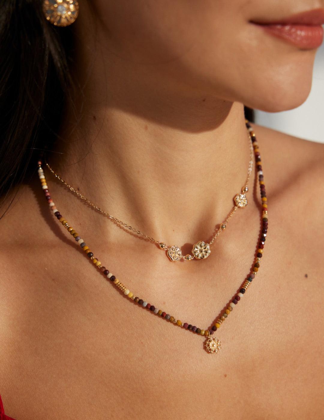 Sunflower Eye Sterling Silver Chain Necklace - Gembea Jewelry