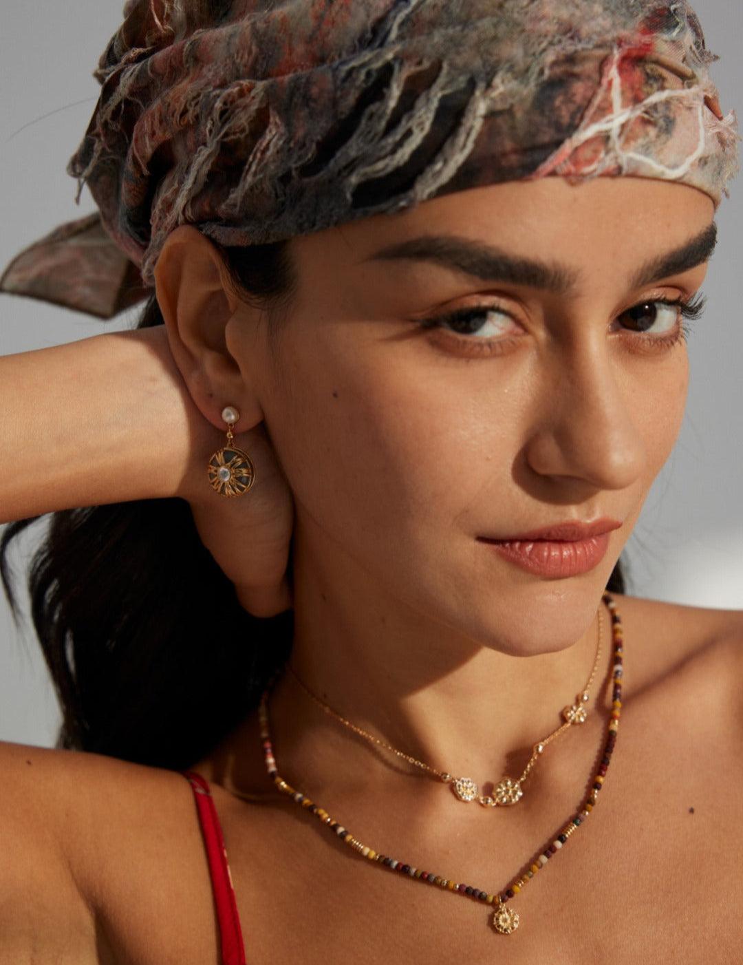 Sunflower Eye Sterling Silver Chain Necklace - Gembea Jewelry