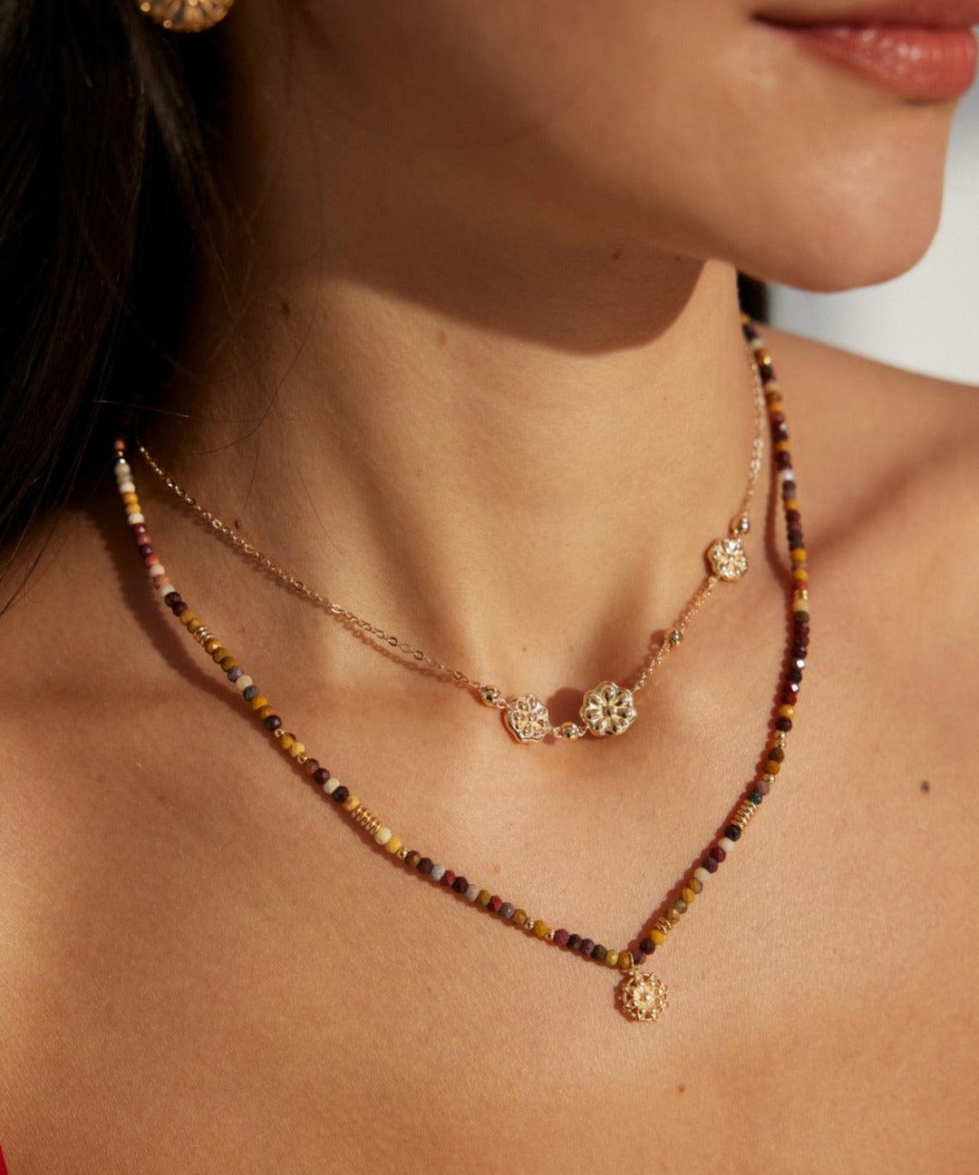 Sunflower Eye Sterling Silver Chain Necklace - Gembea Jewelry