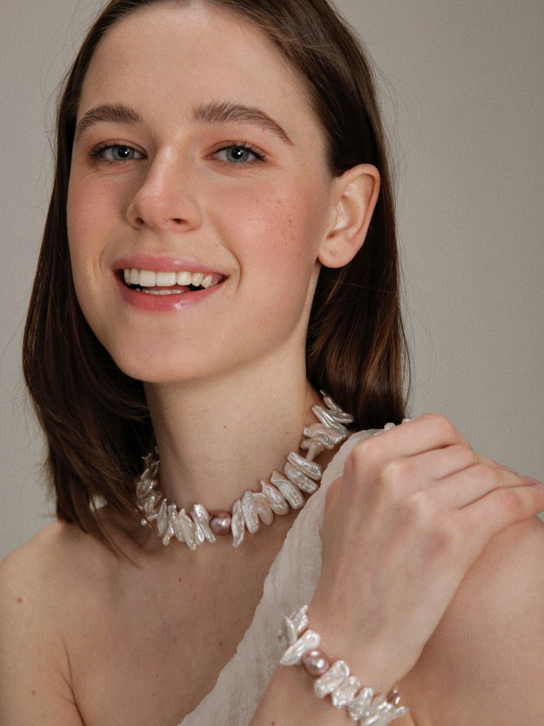 Gembea Jewelry Sunflower Long Shaped Baroque Pearl Necklace