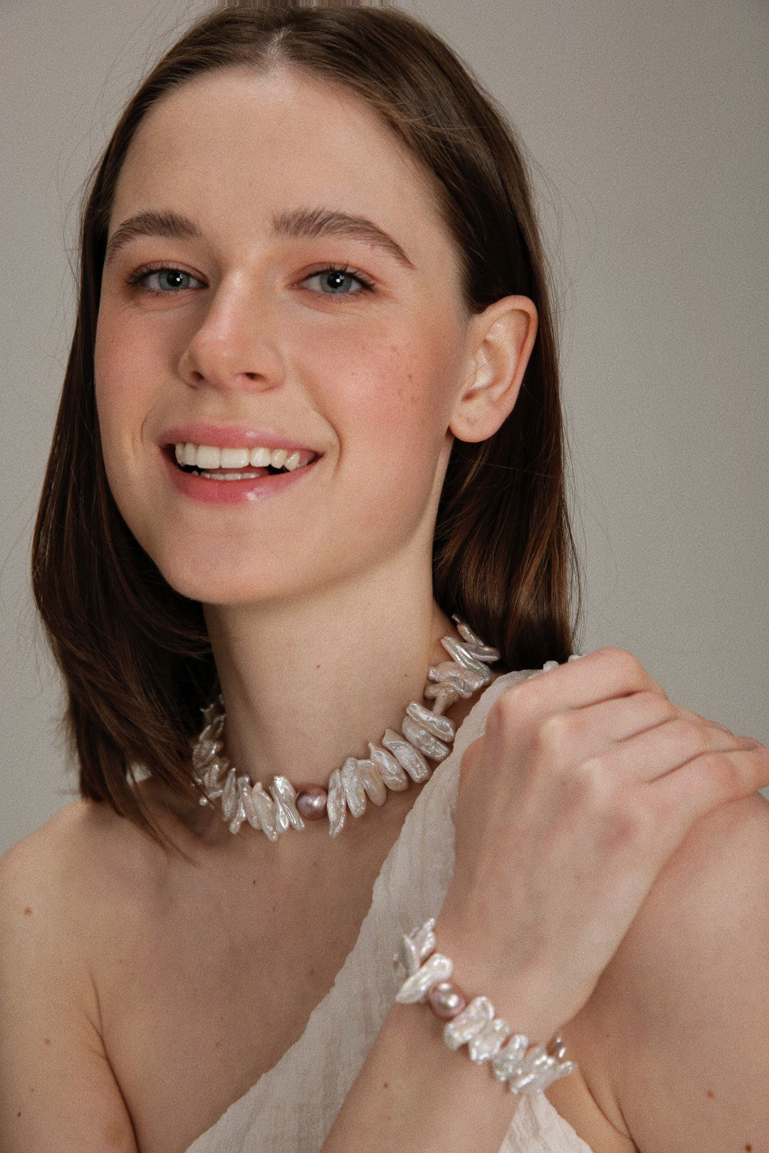 Gembea Jewelry Sunflower Long Shaped Baroque Pearl Necklace
