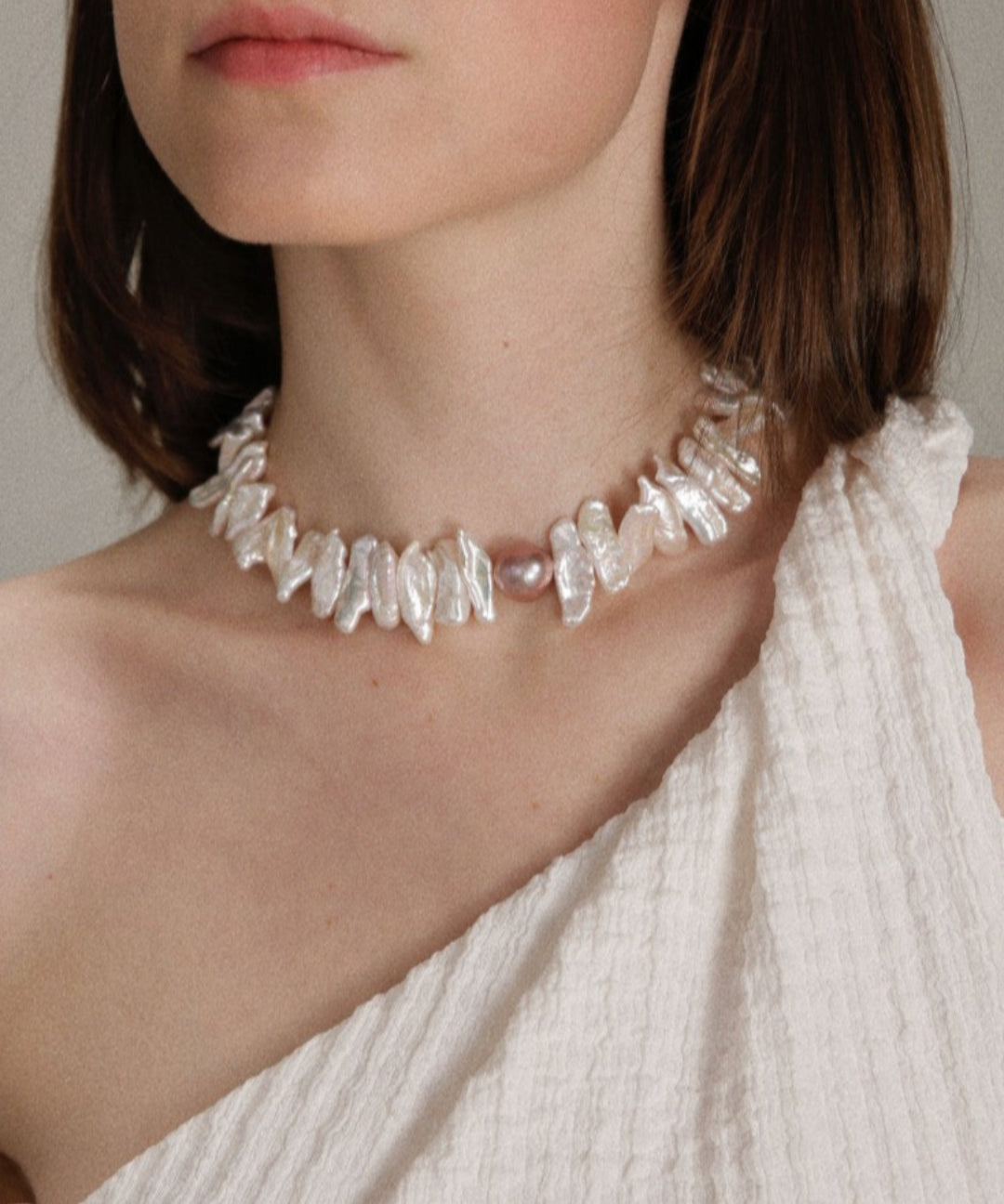 Gembea Jewelry Sunflower Long Shaped Baroque Pearl Necklace