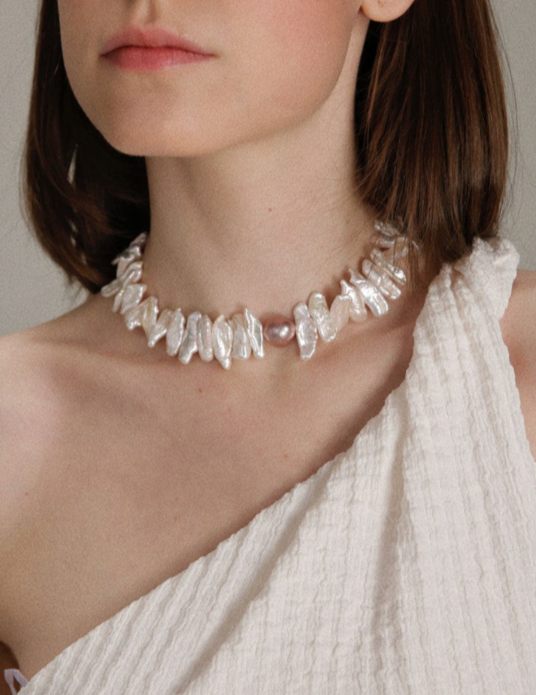 Gembea Jewelry Sunflower Long Shaped Baroque Pearl Necklace