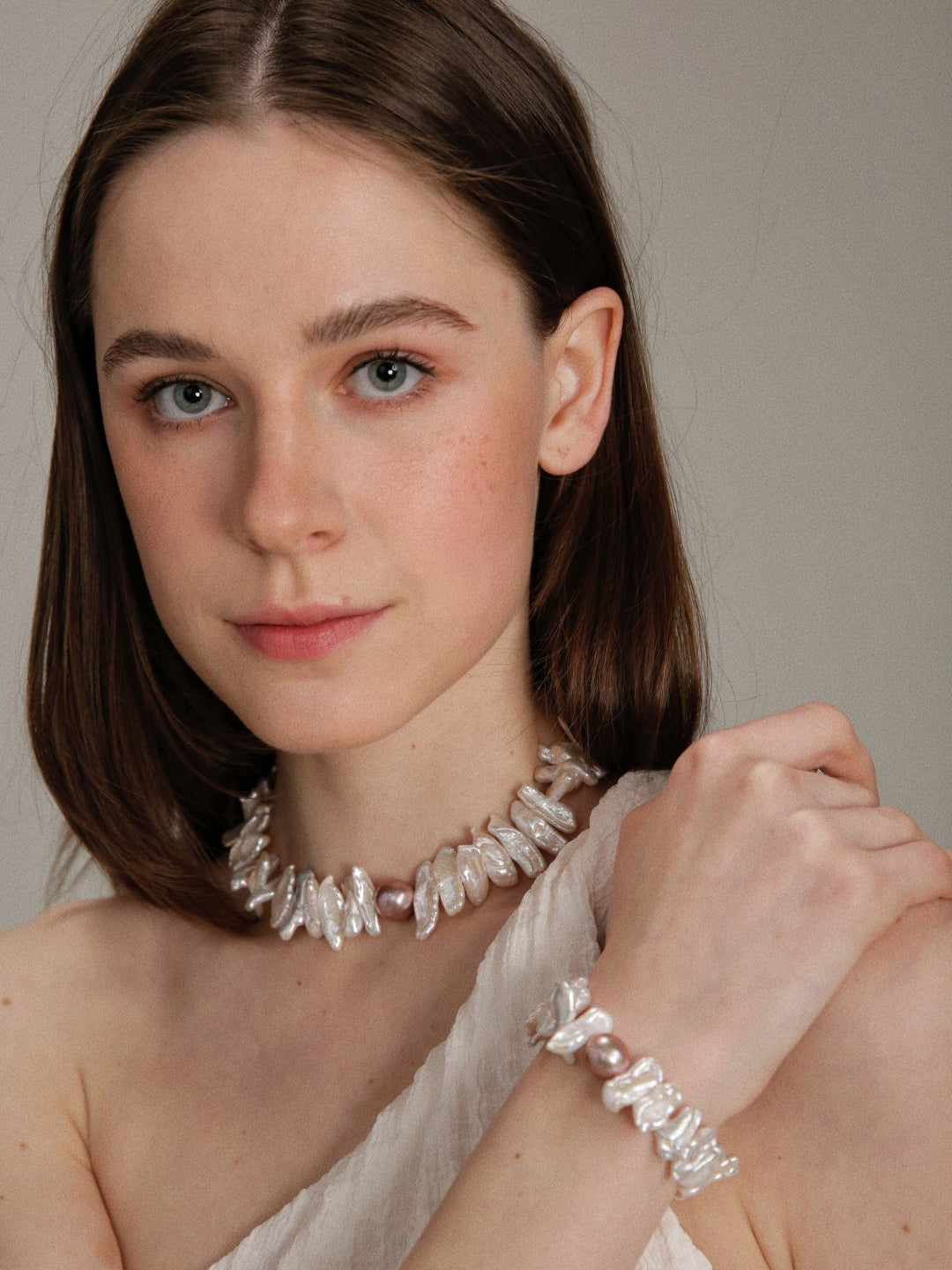 Gembea Jewelry Sunflower Long Shaped Baroque Pearl Necklace