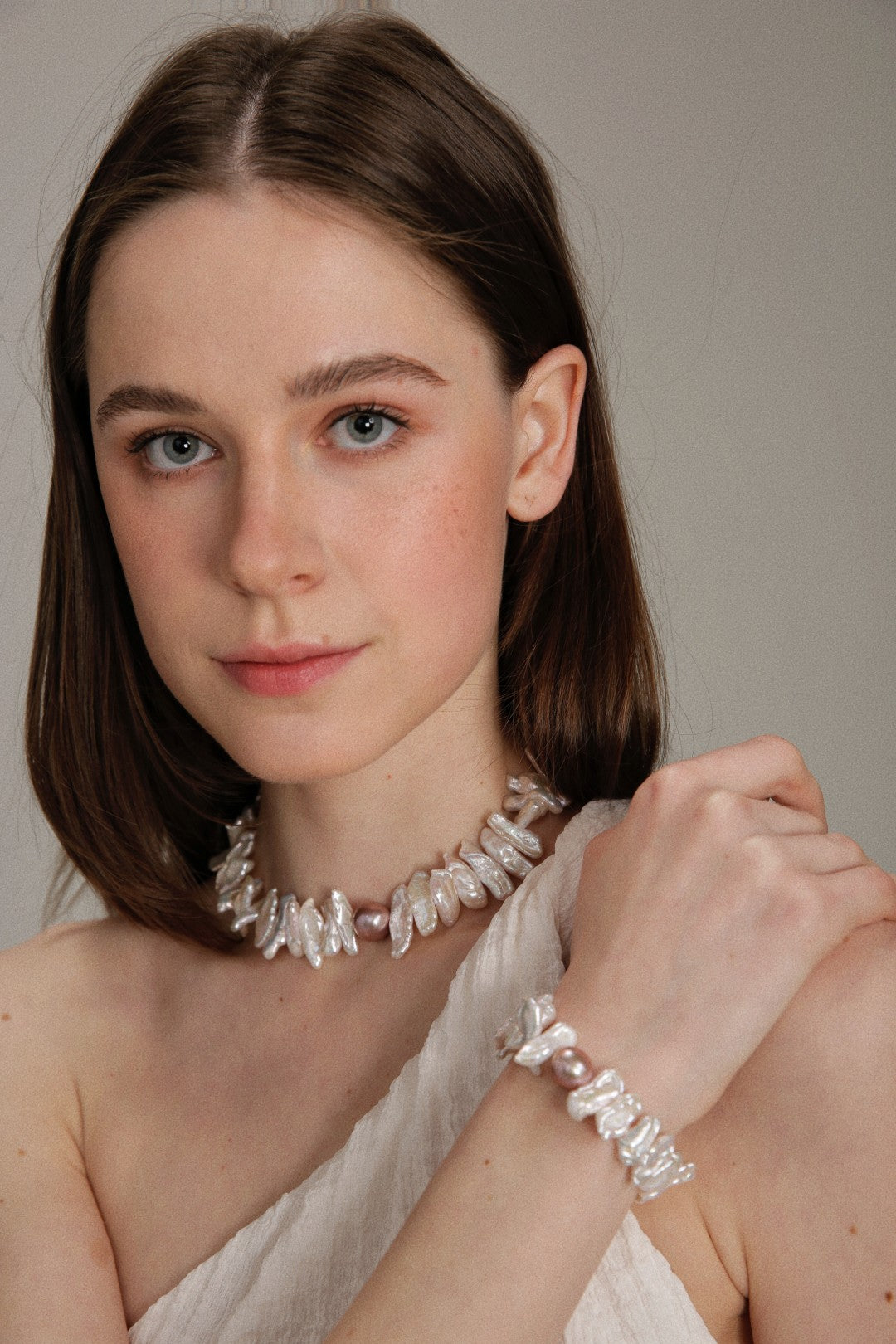 Gembea Jewelry Sunflower Long Shaped Baroque Pearl Necklace