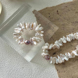 Sunflower Long Shaped Baroque Pearl Necklace - Gembea Jewelry