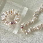 Sunflower Long Shaped Baroque Pearl Necklace - Gembea Jewelry