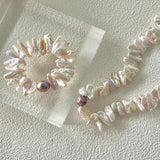 Sunflower Long Shaped Baroque Pearl Necklace - Gembea Jewelry