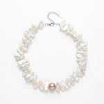 Sunflower Shaped Baroque Pearl Choker Necklace gembea jewelry
