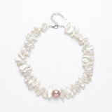 Sunflower Shaped Baroque Pearl Choker Necklace gembea jewelry