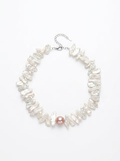 Sunflower Shaped Baroque Pearl Choker Necklace gembea jewelry