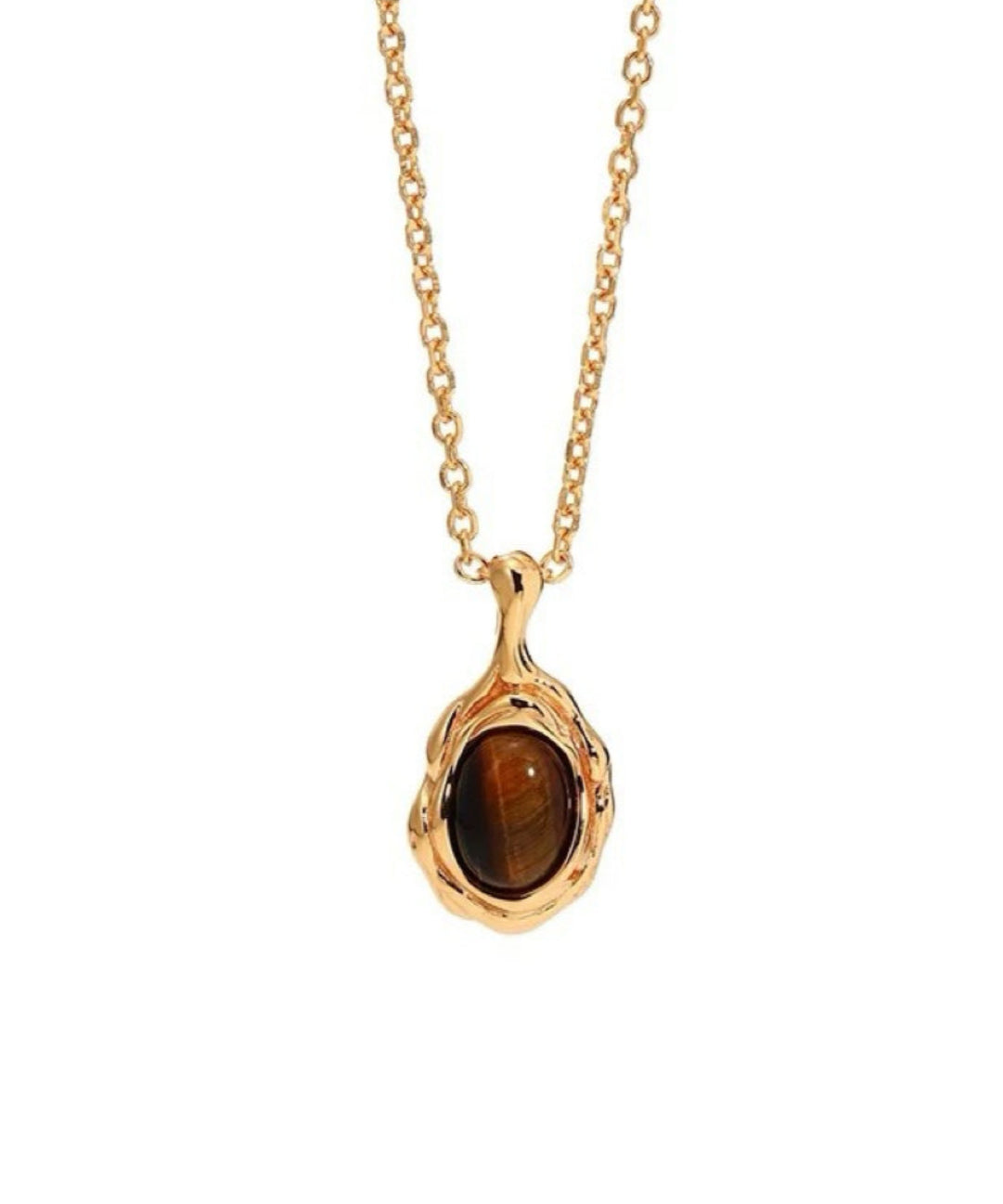 Sunflower Tiger's Eye Stone Pendant Necklace gembea jewelry