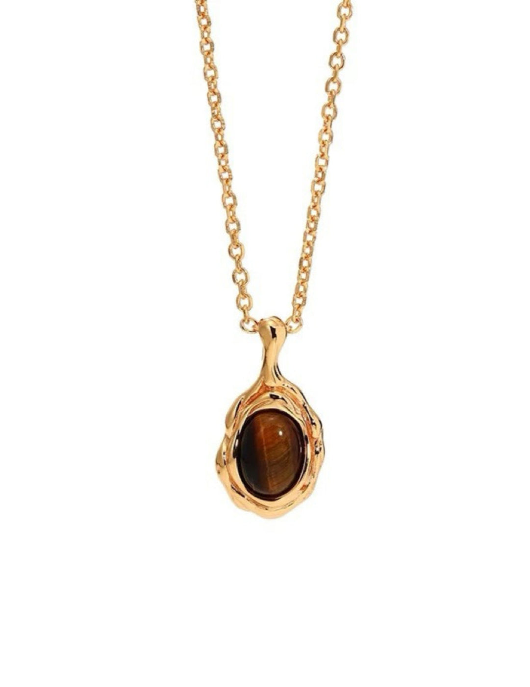 Sunflower Tiger's Eye Stone Pendant Necklace gembea jewelry