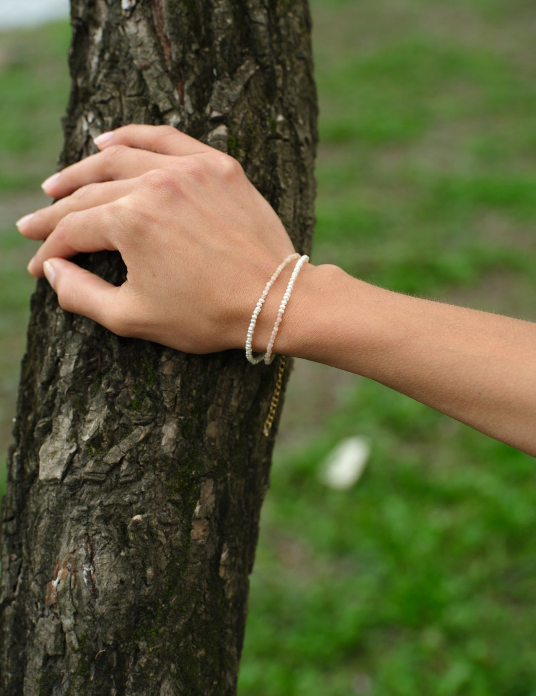 Sunlit Aura Sunstone Pearl Bracelet gembea jewelry