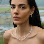 Sunlit Aura Sunstone Pearl Necklace gembea jewelry