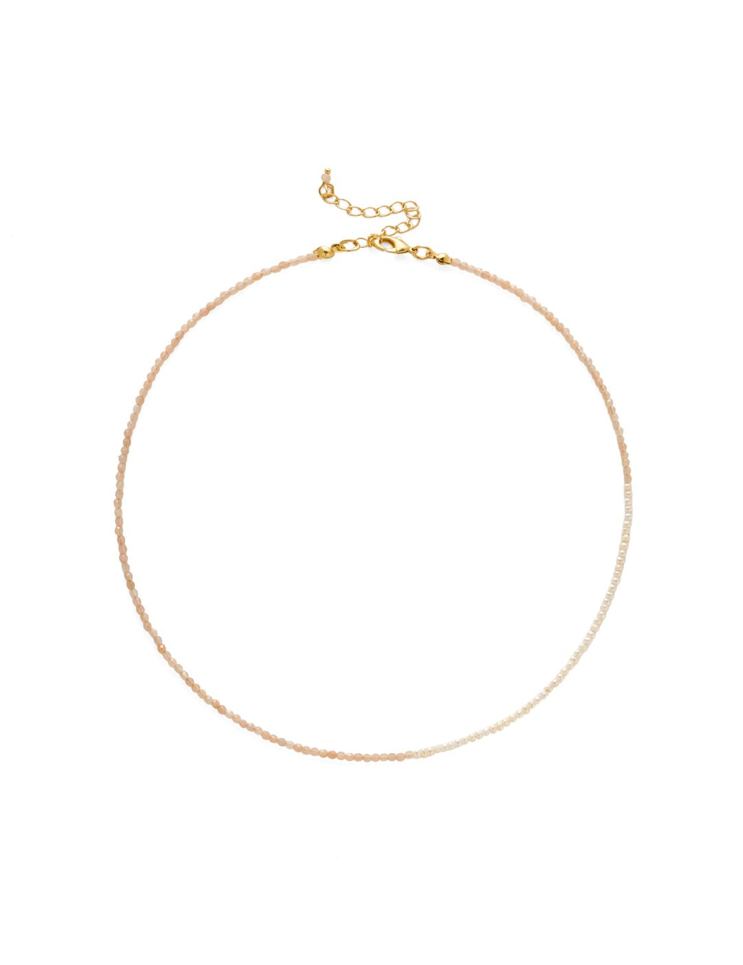 Sunlit Aura Sunstone Pearl Necklace gembea jewelry