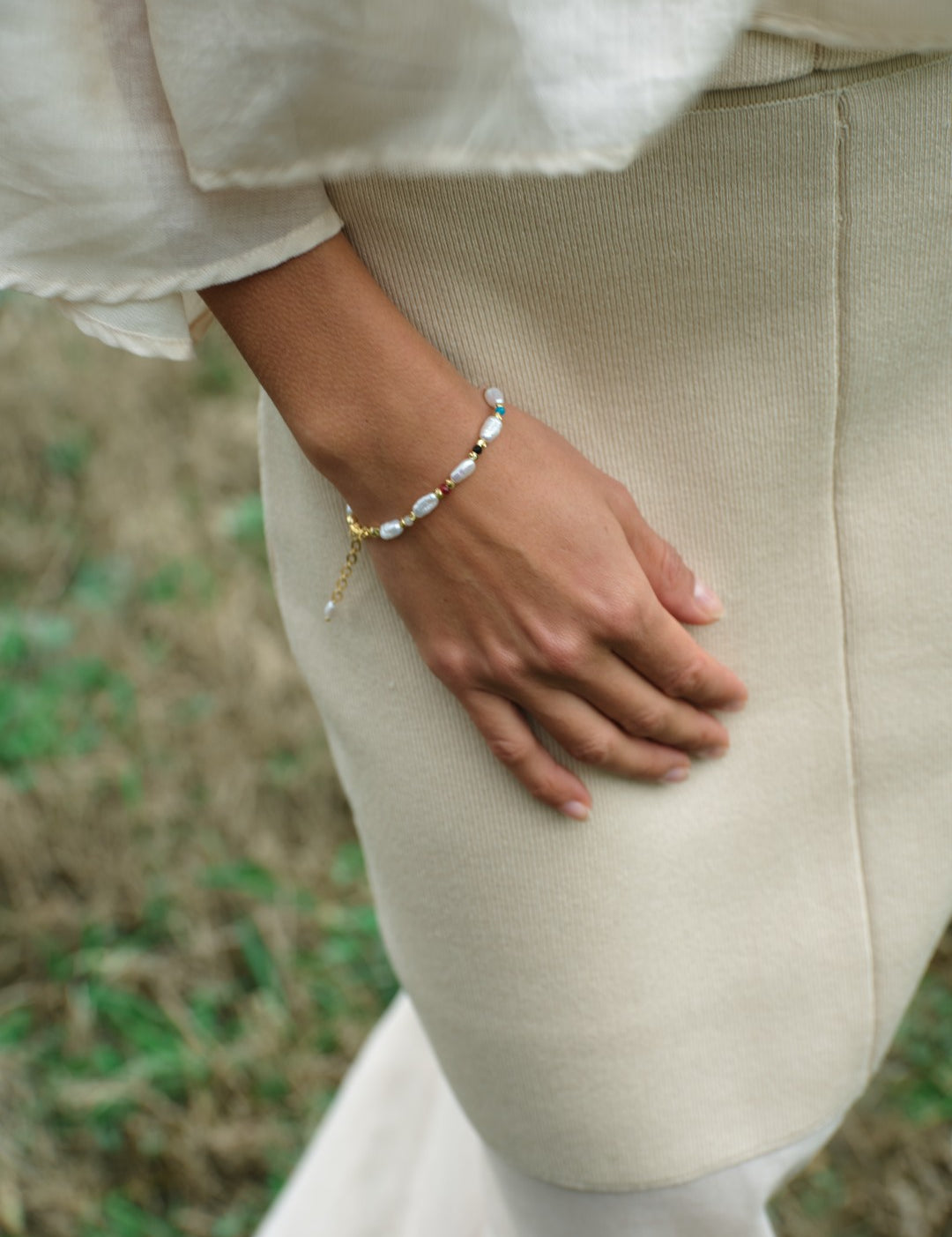 Sunlit Meadow Colorful Freshwater Pearl Bracelet gembea jewelry